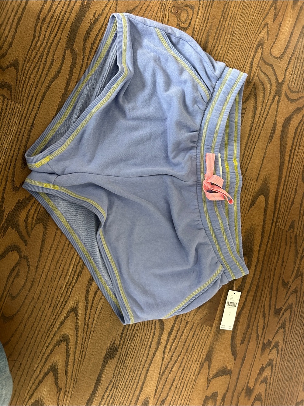 Light Lavender Women's Athletic Shorts with Pink Drawcord
